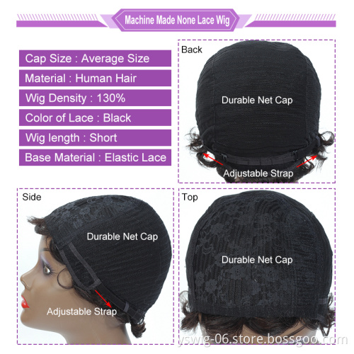 Wholesale Drop Shipping Short Finger Wave Wig Brown Blonde Pixie Cut Ocean Wave Human Hair Wigs For Black Women